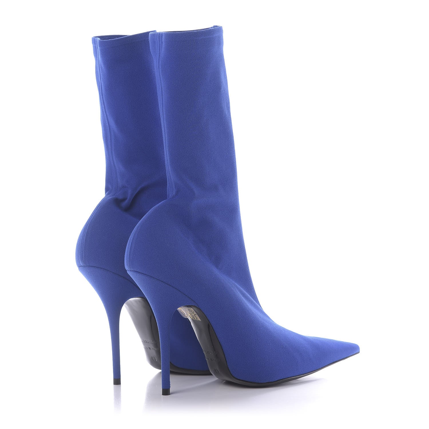 Balenciaga Jersey Crepe Pointed Toe Knife Booties 40 Bleu Sapphir 4 of 9