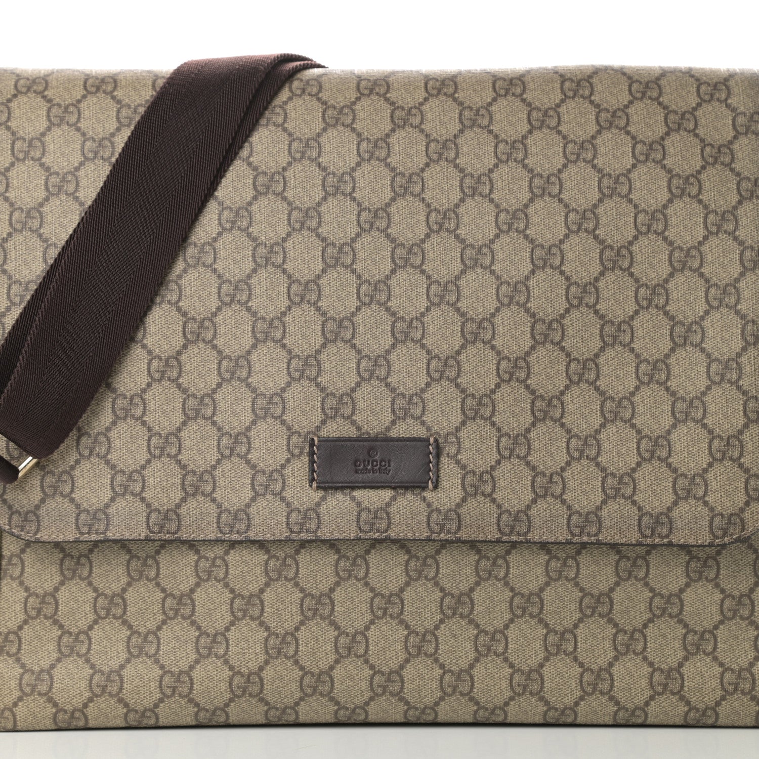 Gucci GG Plus Monogram Messenger Diaper Bag Dark Brown 9 of 16