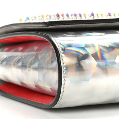 Christian Louboutin Metallic Calfskin Spikes Paloma Clutch Silver 7 of 8