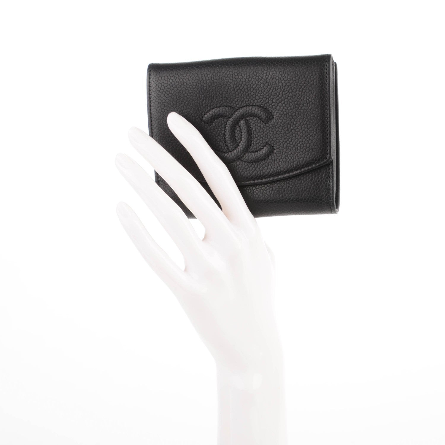 Chanel Caviar Timeless CC Compact French Wallet Black 2 of 6