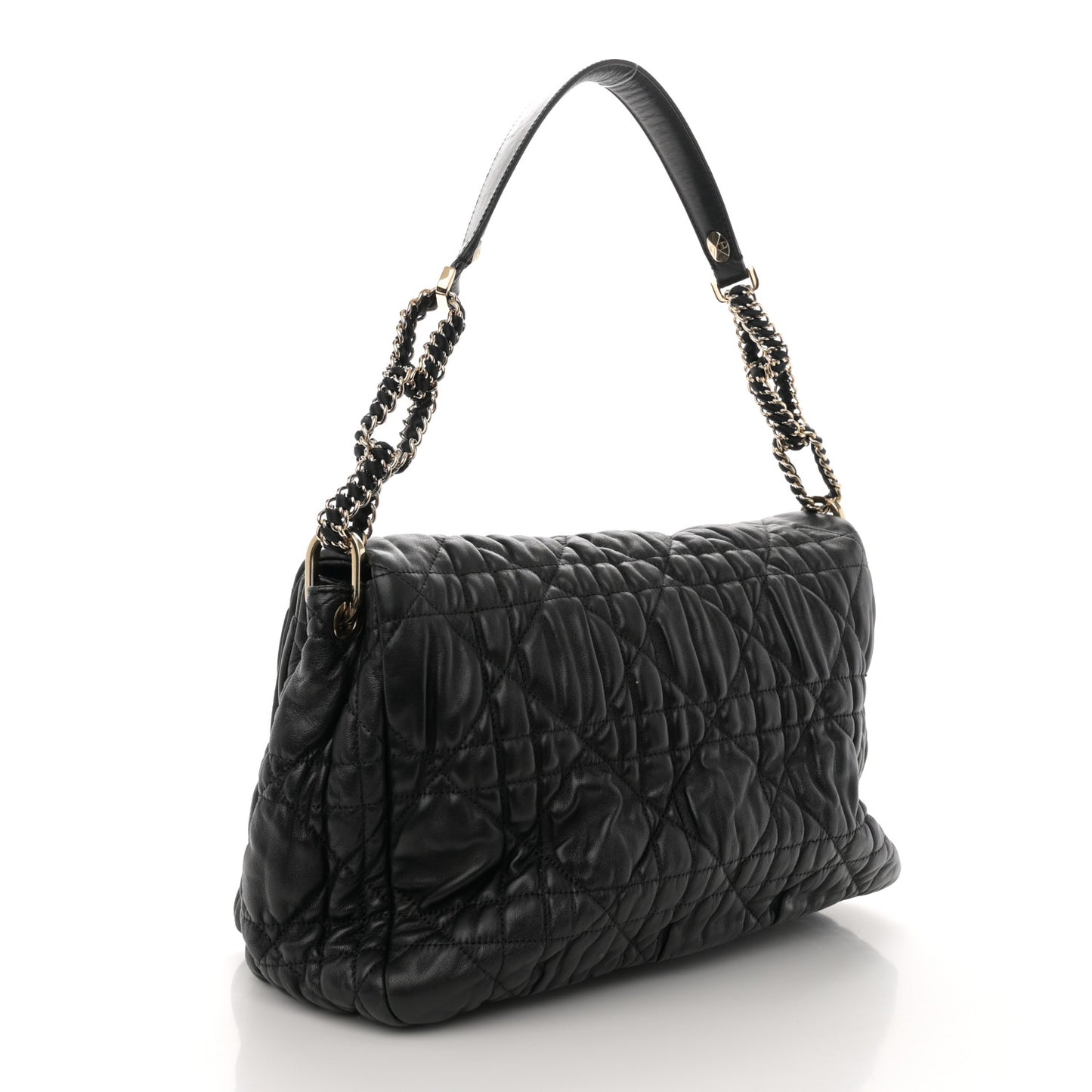 Lambskin Cannage Medium Delidior Flap Bag Black