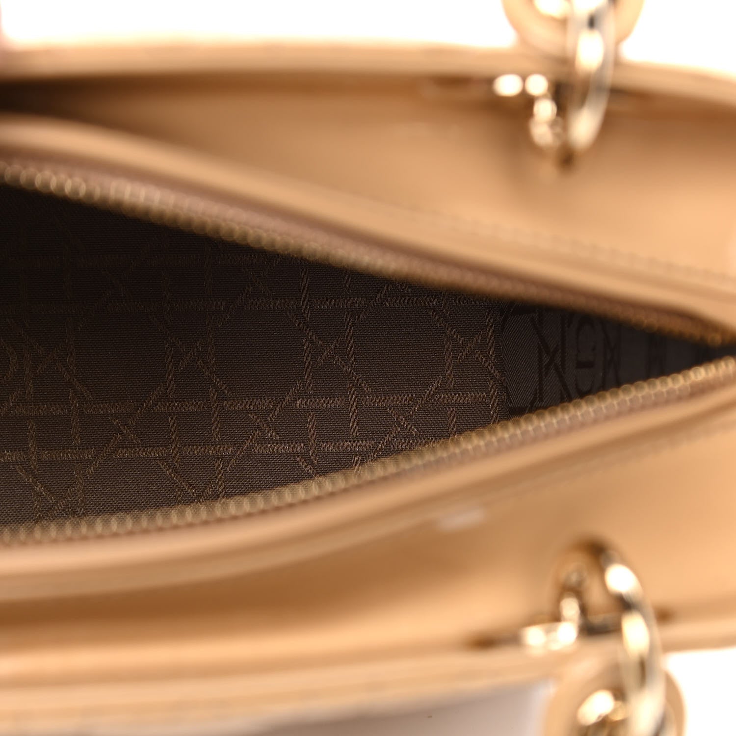 Christian Dior Patent Cannage Medium Lady Dior Beige 4 of 5