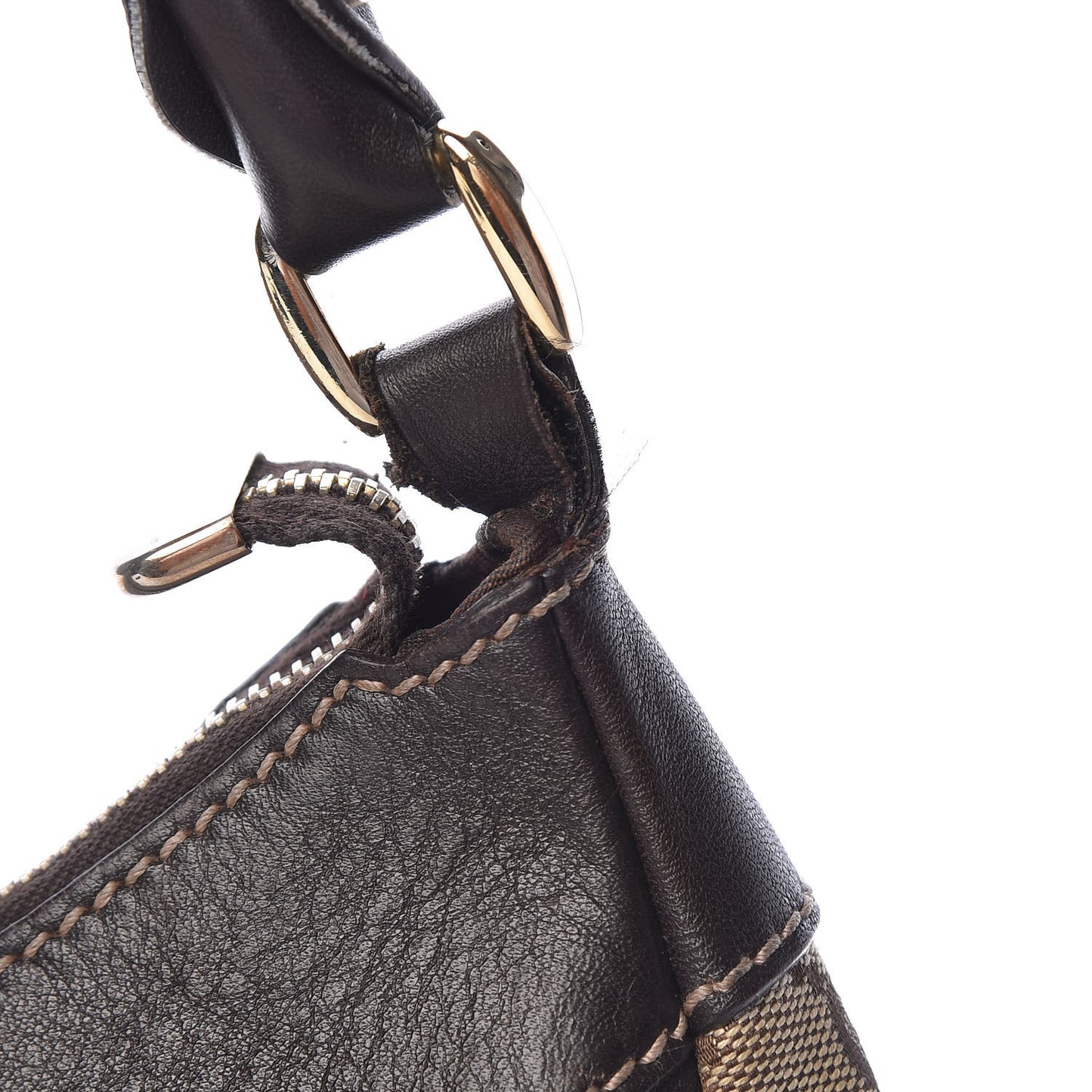 Monogram Large D Gold Hobo Dark Brown