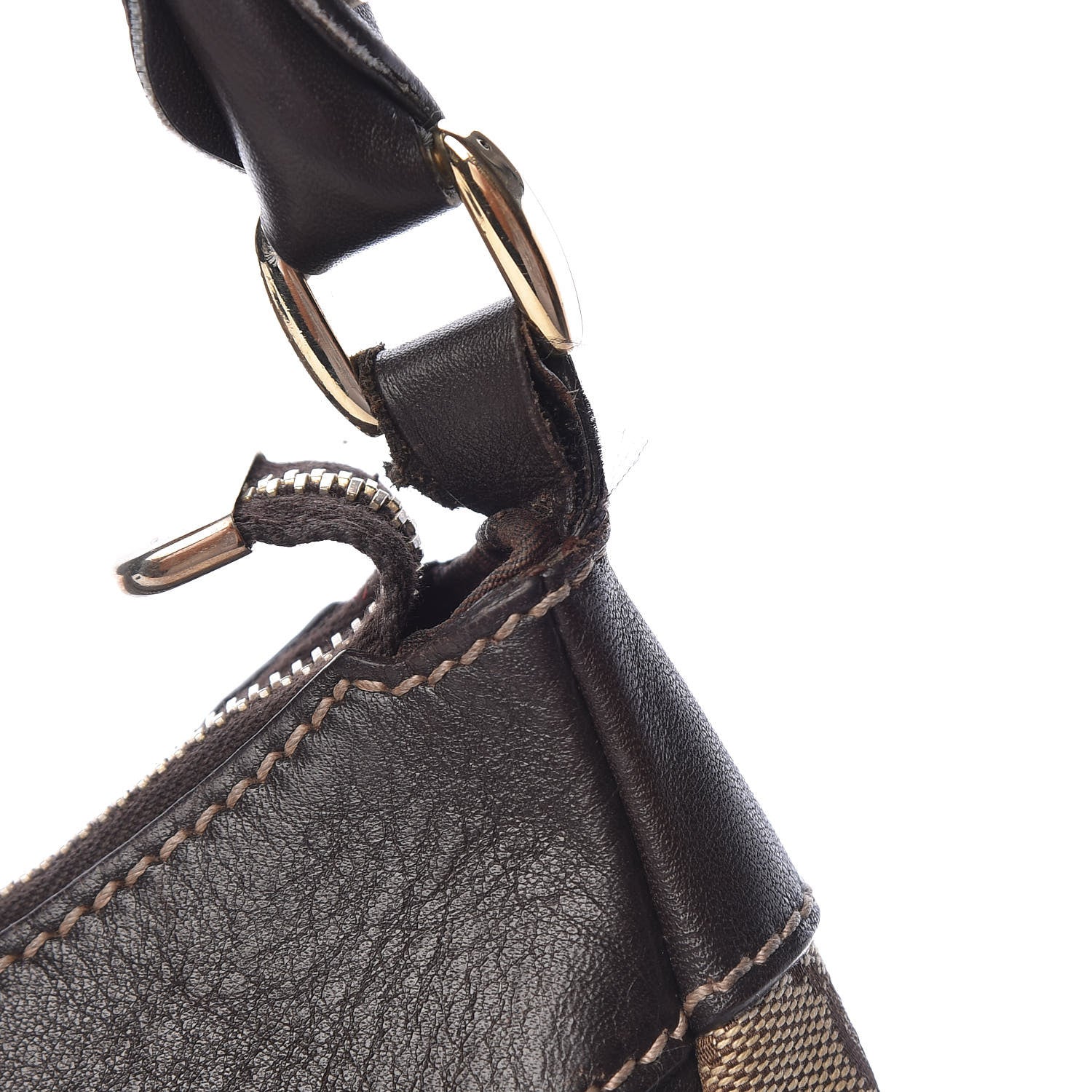 Gucci Monogram Large D Gold Hobo Dark Brown 12 of 14