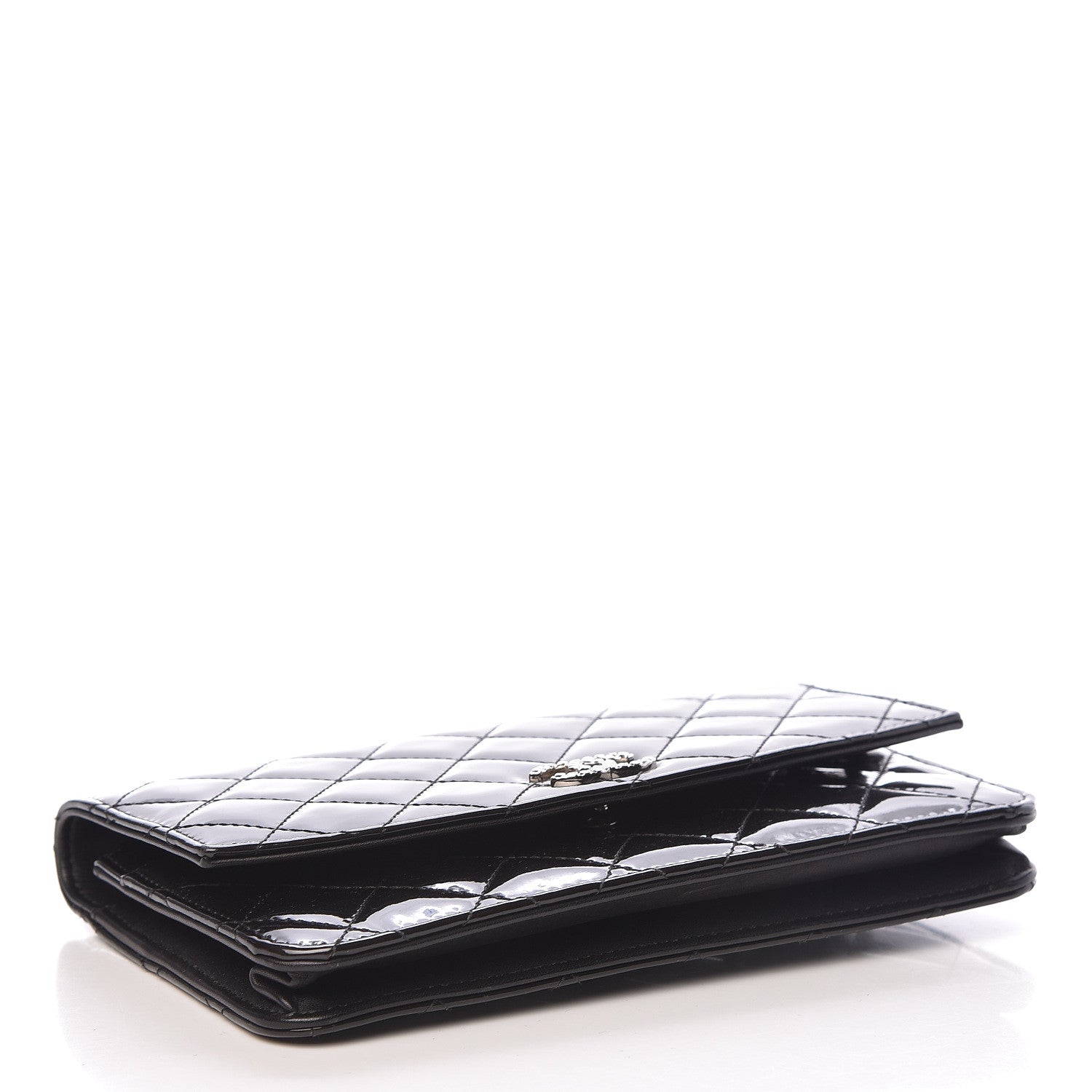 Chanel Patent Quilted Brilliant Wallet On Chain WOC Black 4 of 15