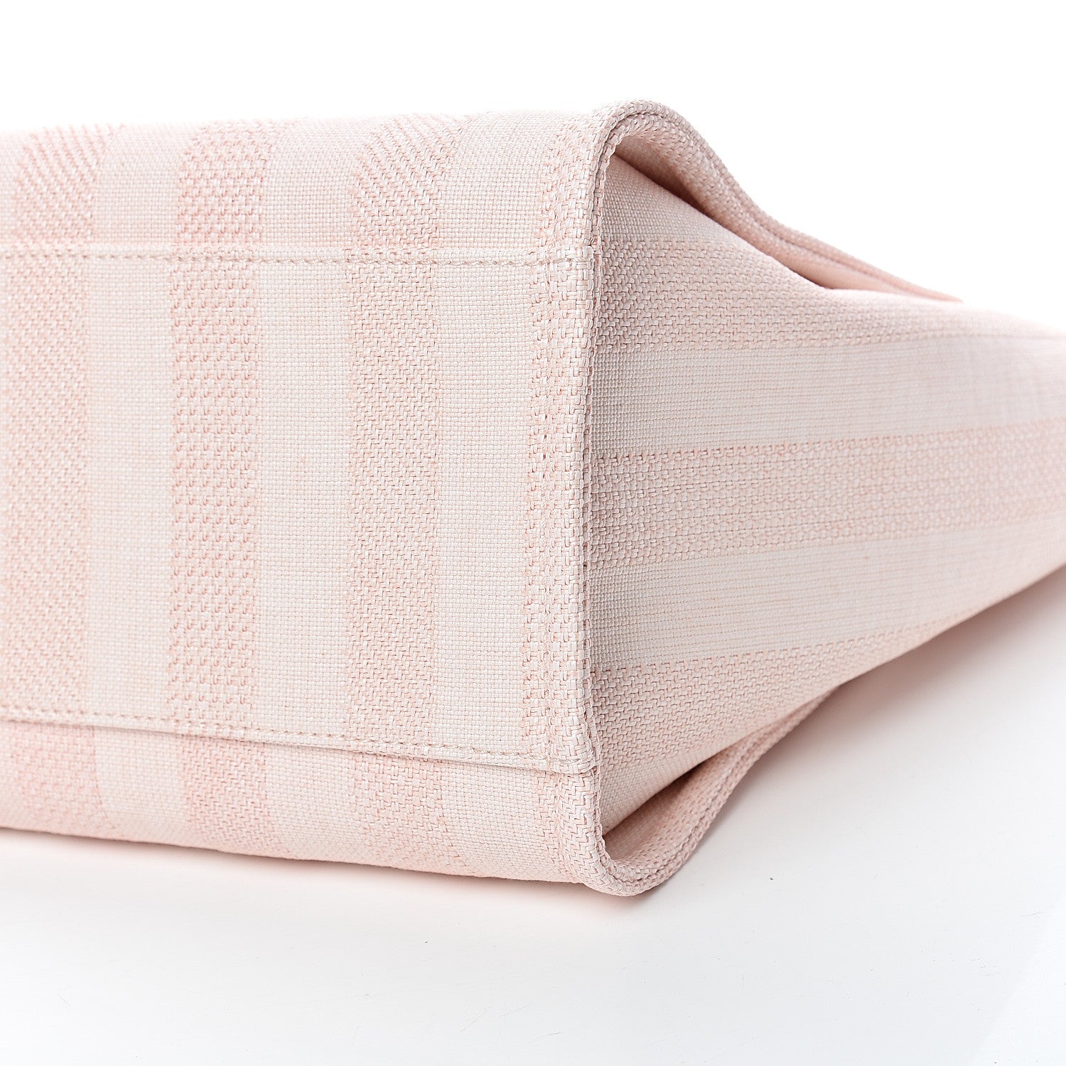 Chanel Straw Raffia Calfskin Striped Medium Deauville Tote Light Pink 9 of 11