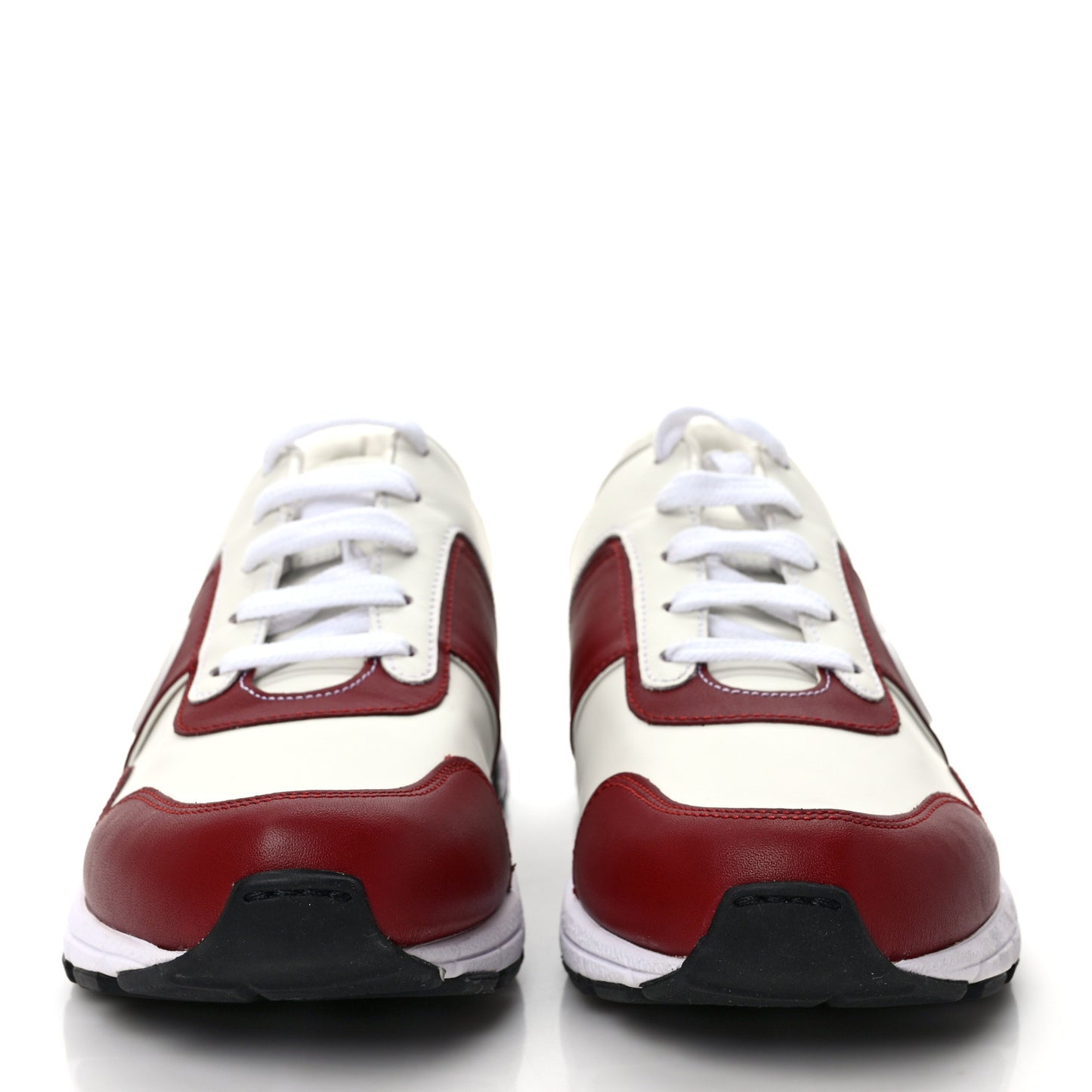 Calfskin Womens Interlocking G Sneakers 37 White Rosso