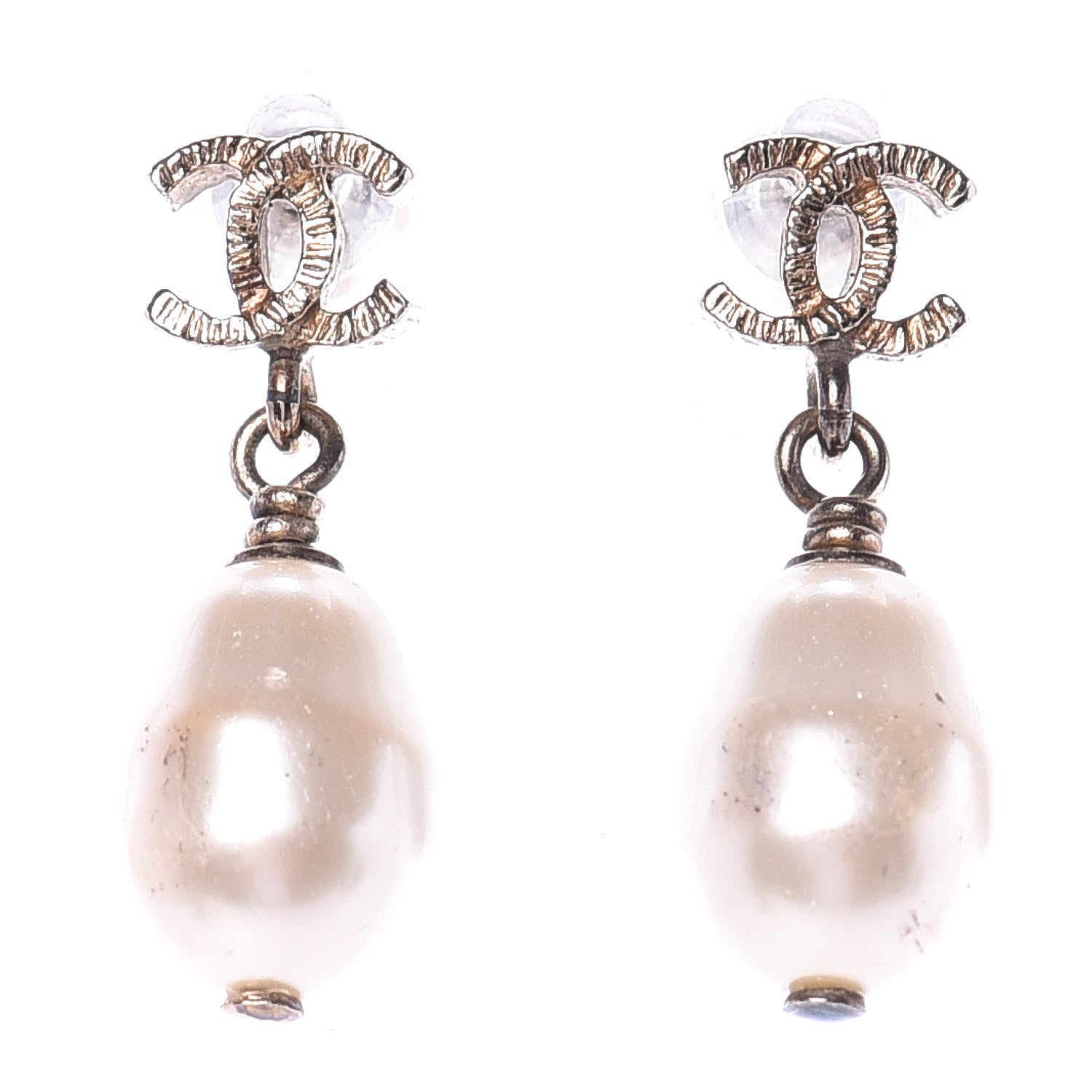 Chanel Pearl CC Drop Earrings Gold 1 of 4