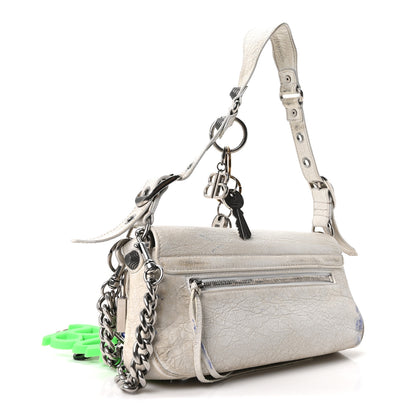 Balenciaga Agneau Arena Charms Small Le Cagole Sling Bag Optic White 3 of 10