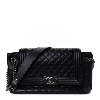 Chanel Lambskin Quilted Accordion Boy Flap Black 1 of 4
