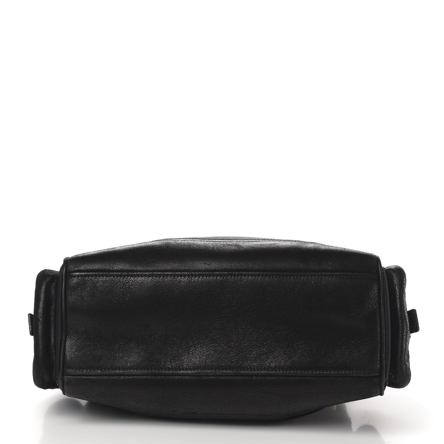 Tessuto Nylon Calfskin Shoulder Bag Black