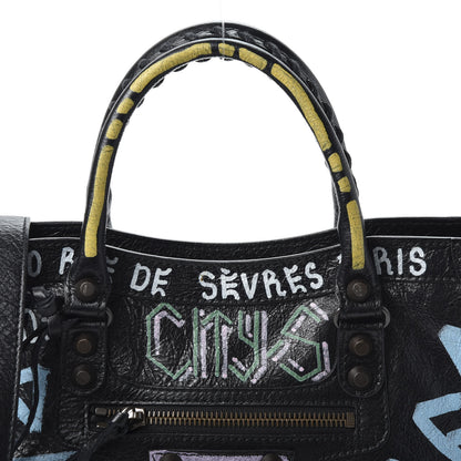 Balenciaga Agneau Graffiti All Over Classic Hardware S City Black Multicolor 9 of 10