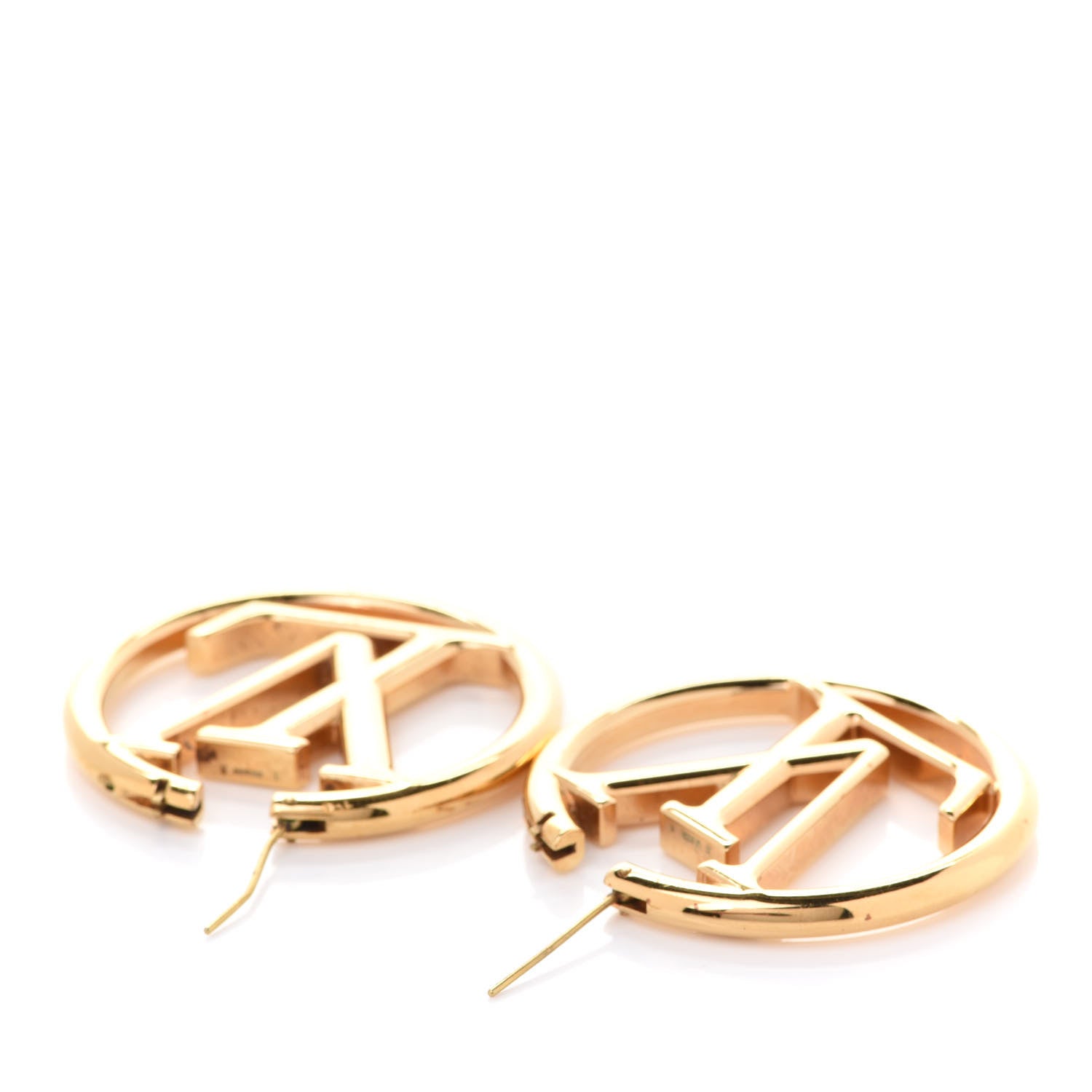Louis Vuitton Metal Louise Hoop Earrings Gold 3 of 7