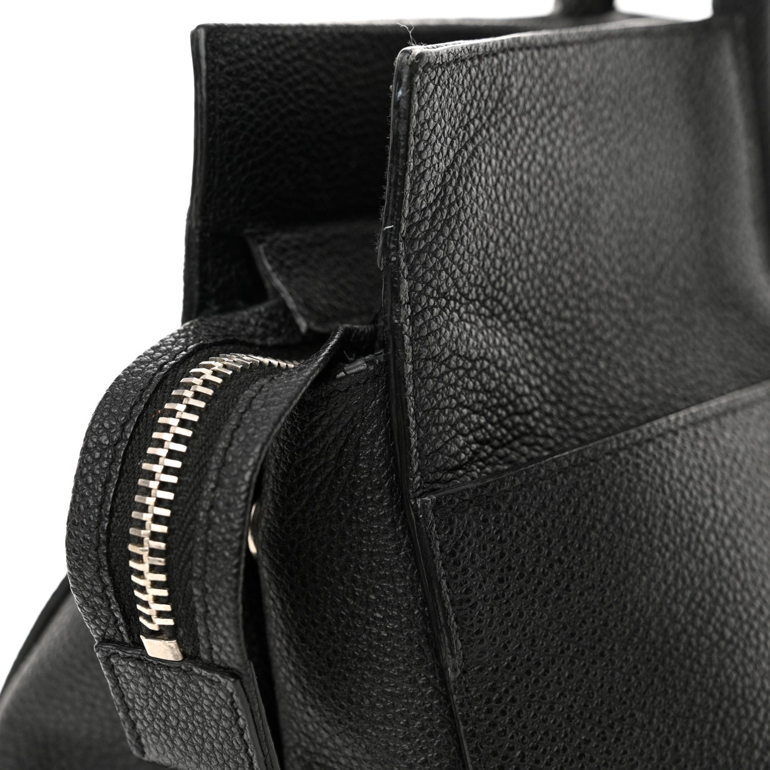 Saint Laurent Grained Calfskin Medium Cabas Rive Gauche Black 16 of 20