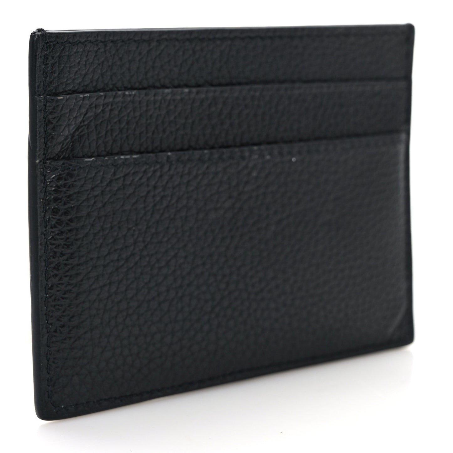 Grained Calfskin Neo Classic Gold Hardware Card Holder Black