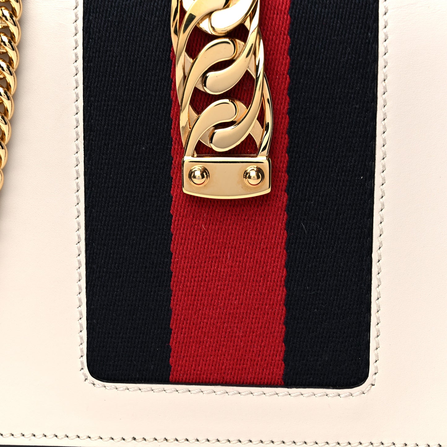 Calfskin Mini Sylvie Chain Shoulder Bag White