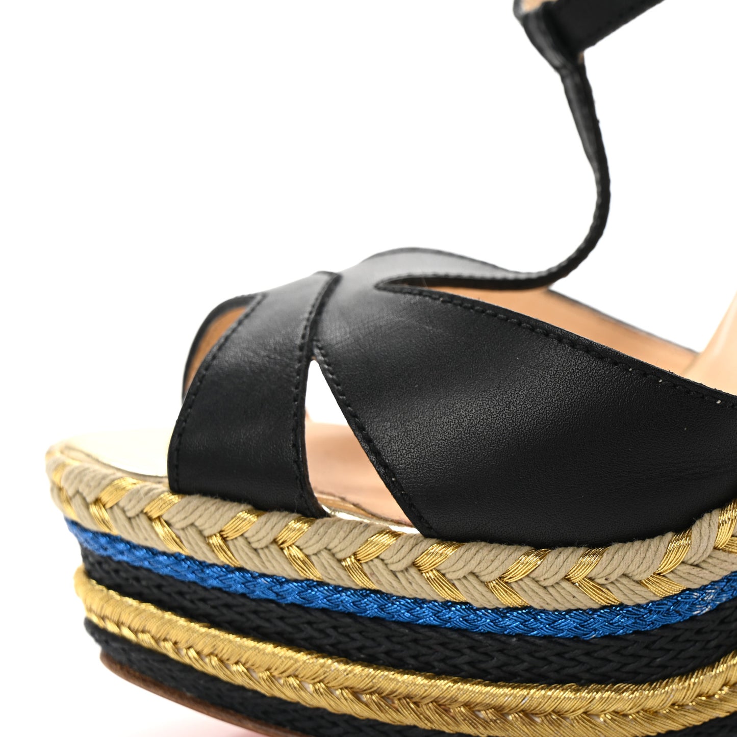 Calf Hair Calfskin Trotolita Leopard Espadrille Sandals 36 Black Multicolor
