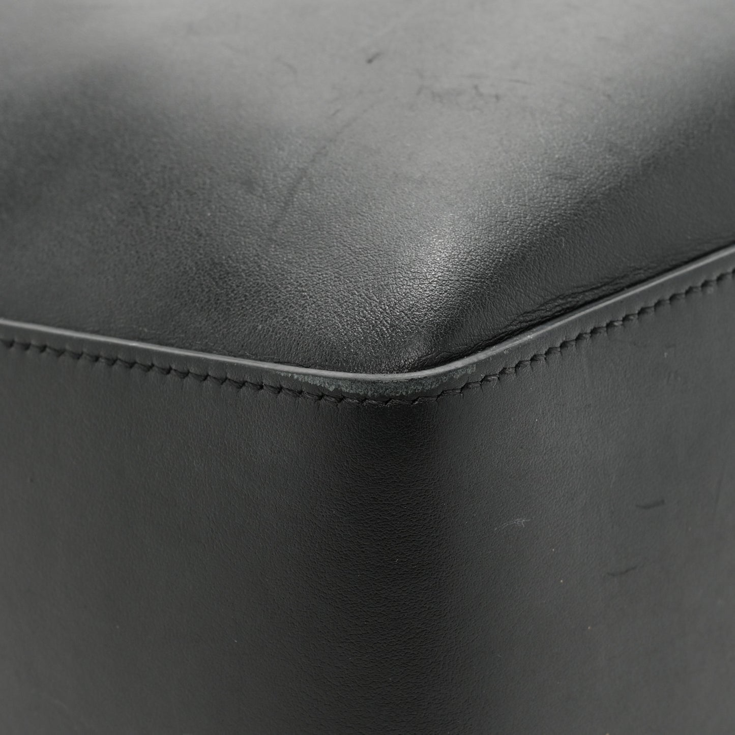 Smooth Calfskin Small Moon Cut Out Shoulder Bag Black