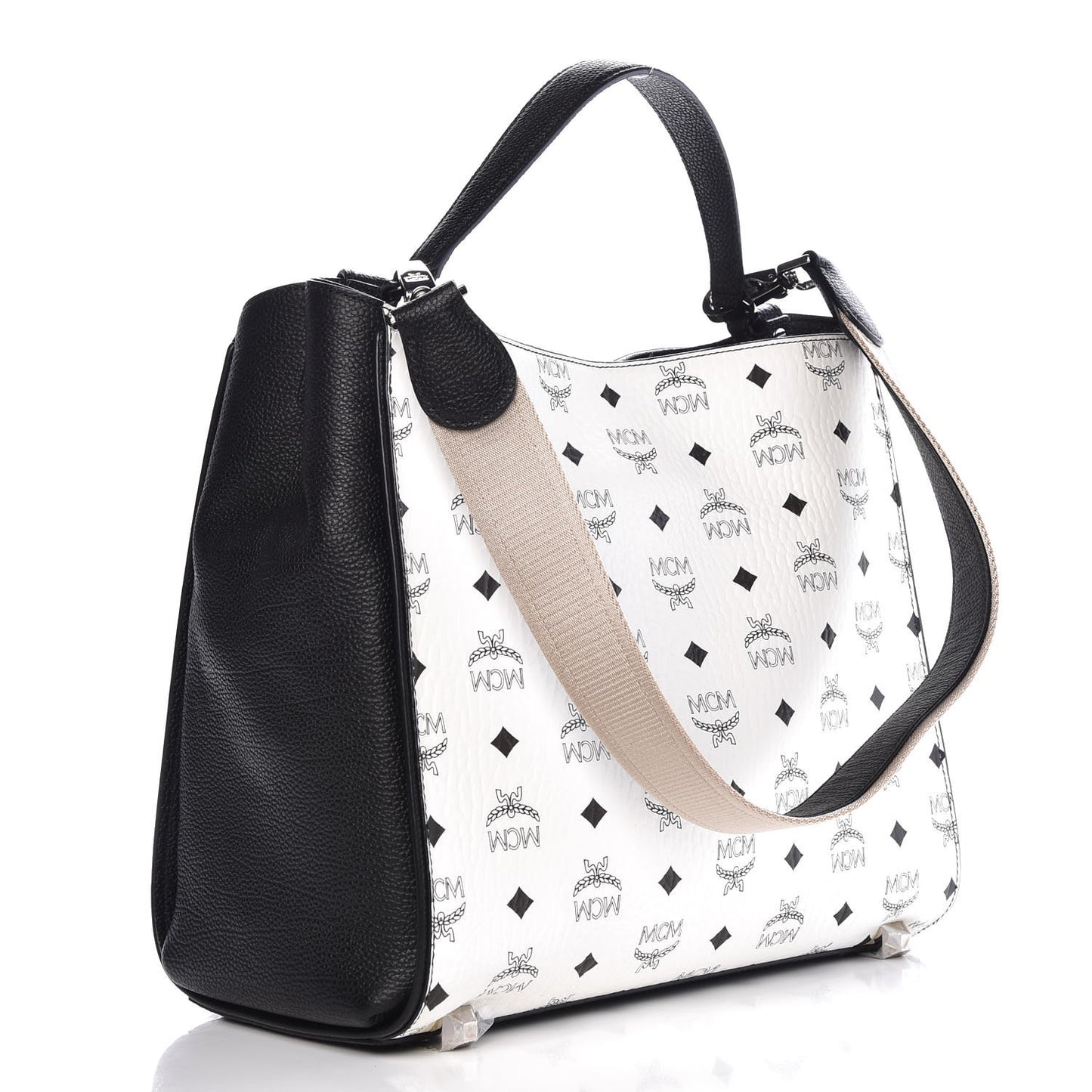 Visetos Medium Corina Shoulder Bag White