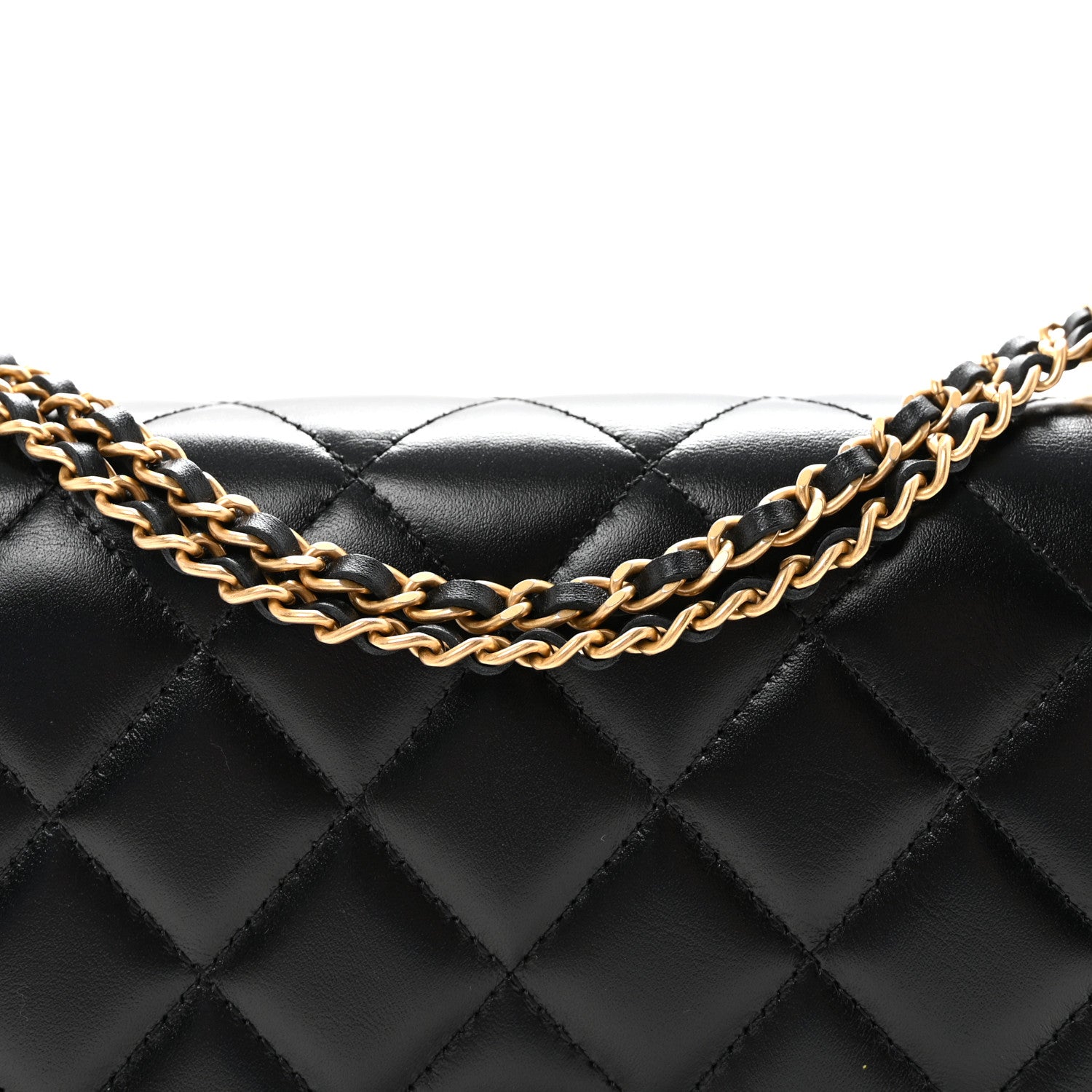 Chanel Calfskin Quilted Perfect Fit Wallet On Chain WOC Black 9 of 12