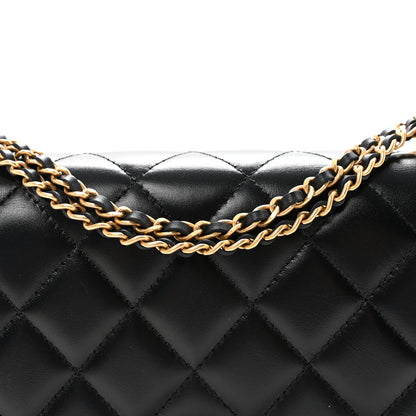 Chanel Calfskin Quilted Perfect Fit Wallet On Chain WOC Black 9 of 12