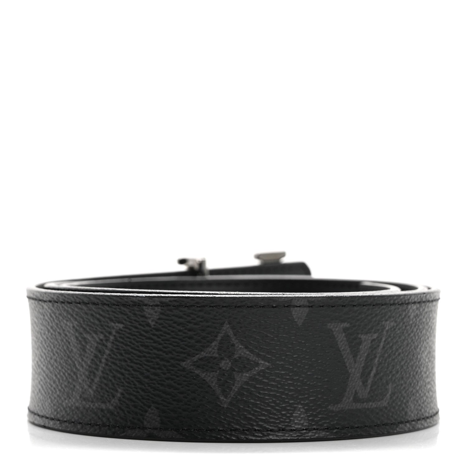 Louis Vuitton Monogram Eclipse Taigarama 40mm LV Initiales Reversible Belt 90 36 Black 2 of 6