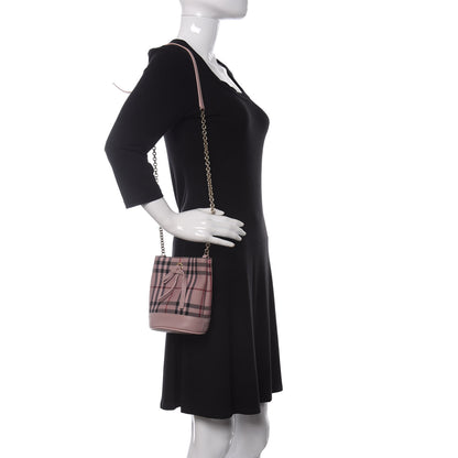 Burberry Overdyed Canvas Horseferry Check Baby Bucket Bag Pale Orchid 2 of 9