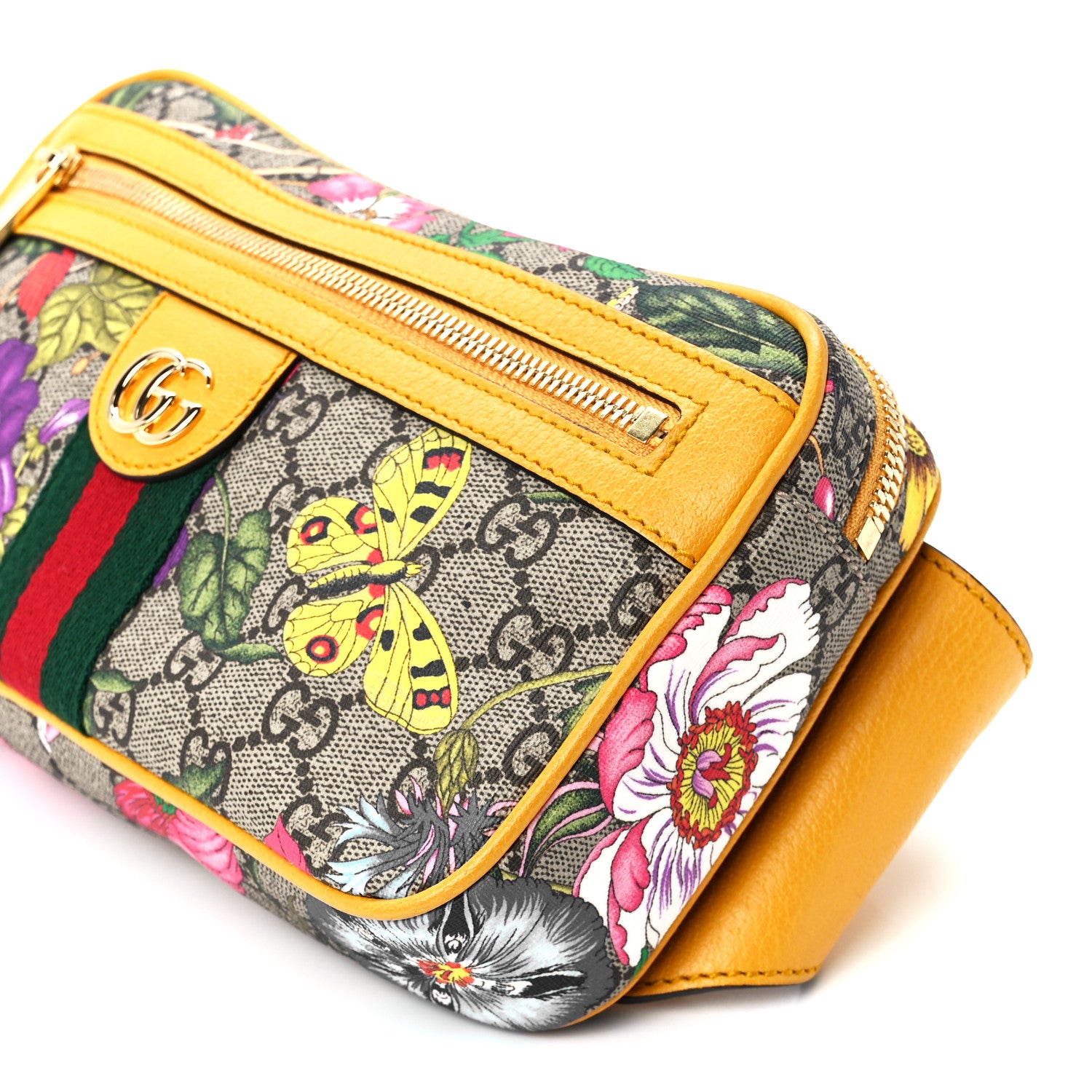 Gucci GG Supreme Monogram Flora Medium Ophidia Belt Bag Beige Multicolor Crop 12 of 12