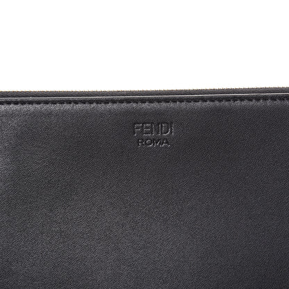 Fendi Vitello Liberty Lucido Metal Monster Eyes Zip Pouch Black 7 of 8