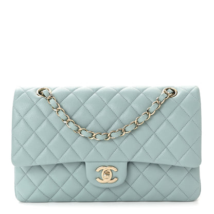 Chanel Caviar Quilted Medium Double Flap Light Blue 1 of 10