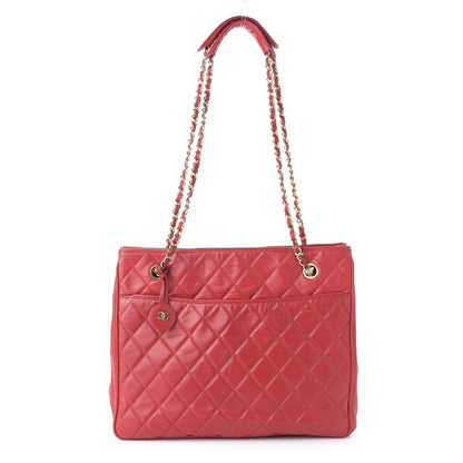 Chanel Lambskin Quilted Tote Red 1 of 15