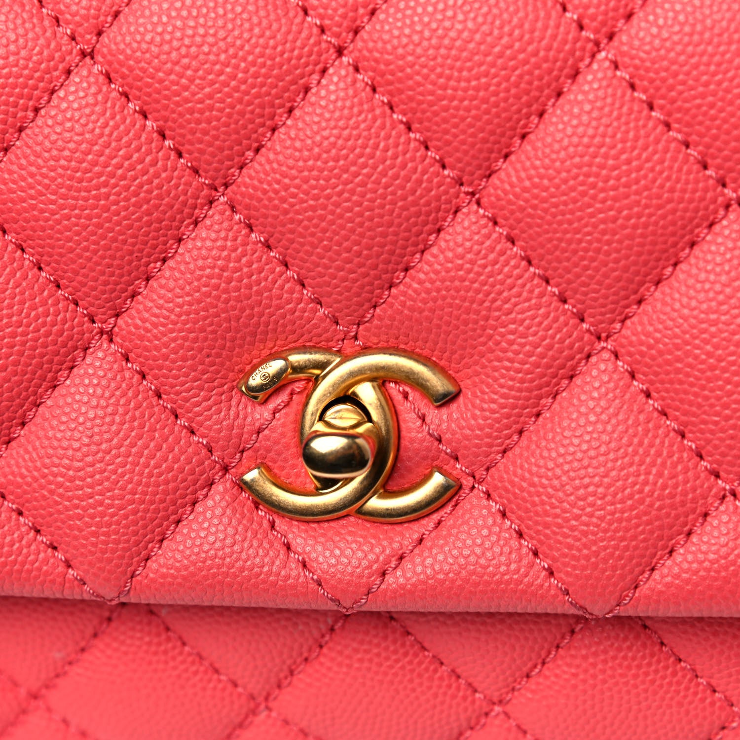 Chanel Caviar Lizard Embossed Quilted Mini Coco Handle Flap Pink 12 of 13