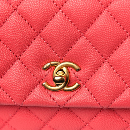 Chanel Caviar Lizard Embossed Quilted Mini Coco Handle Flap Pink 12 of 13