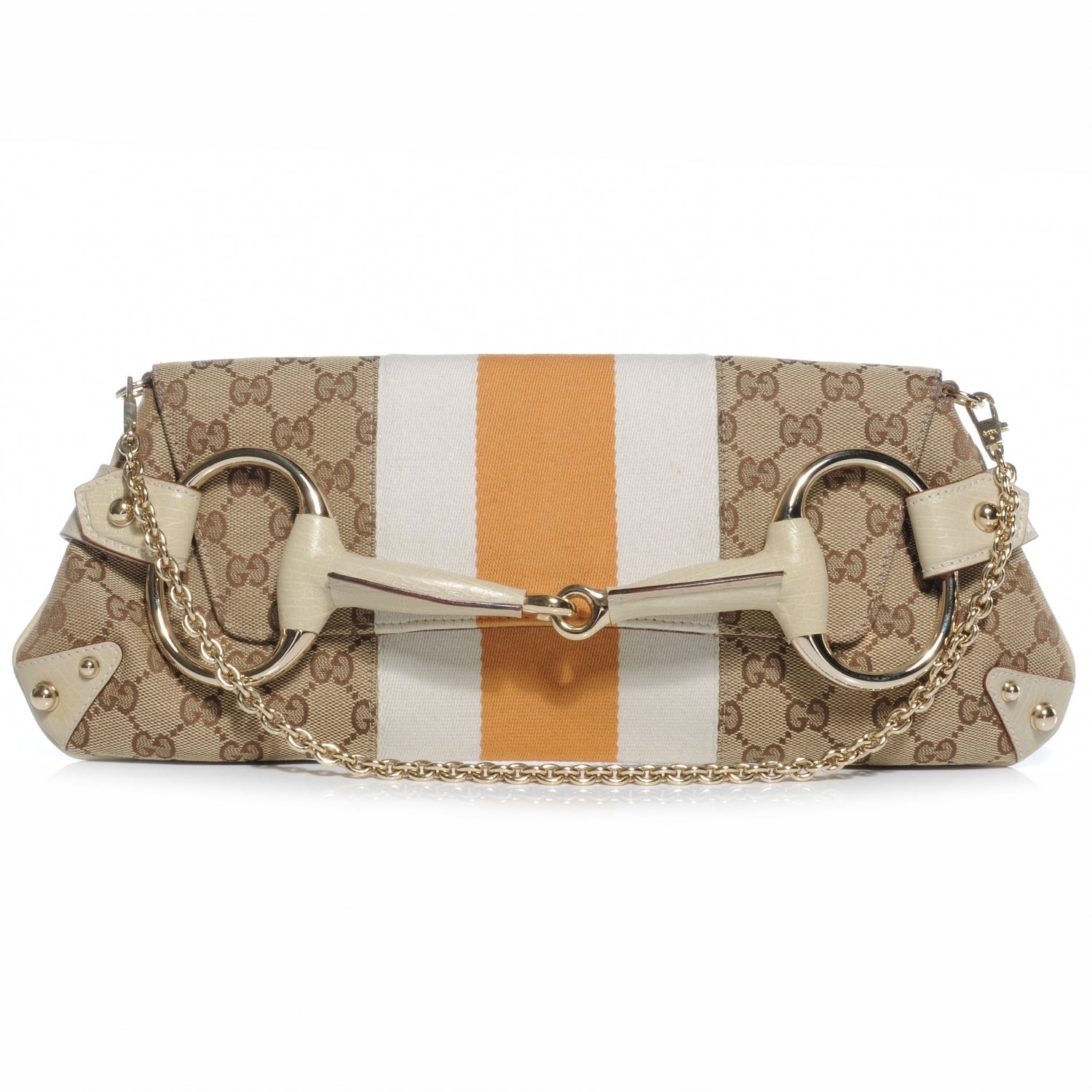 Gucci Monogram Horsebit Web Clutch 1 of 7