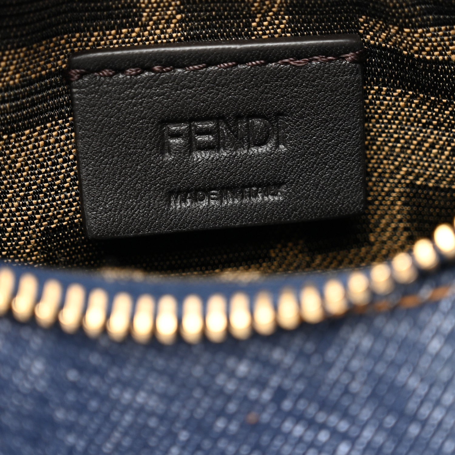Fendi Denim Shiny Nappa Nano Fendigraphy Hobo Charm Blue Moro 6 of 10