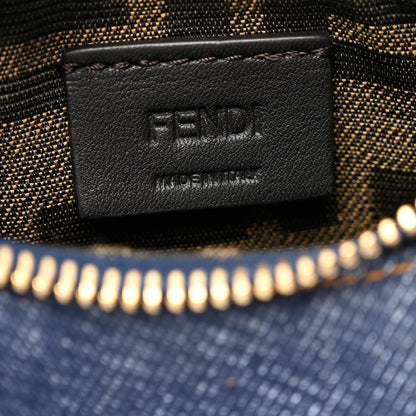 Fendi Denim Shiny Nappa Nano Fendigraphy Hobo Charm Blue Moro 6 of 10