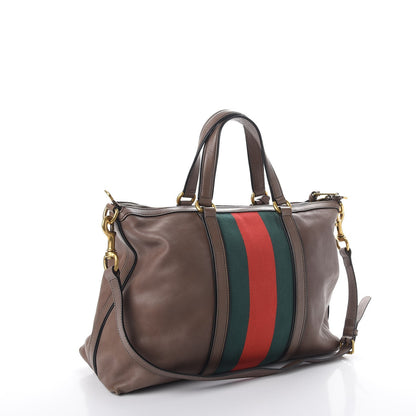 Gucci Calfskin Web Medium Rania Top Handle Bag Grey Field 3 of 10
