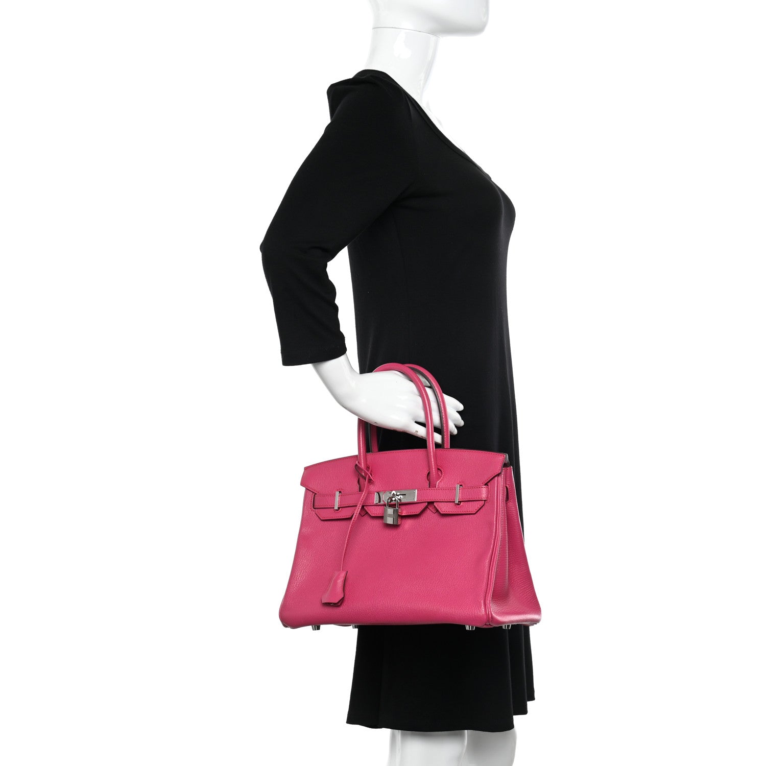 Hermes Chevre Mysore Birkin 30 Rose Shocking 2 of 14