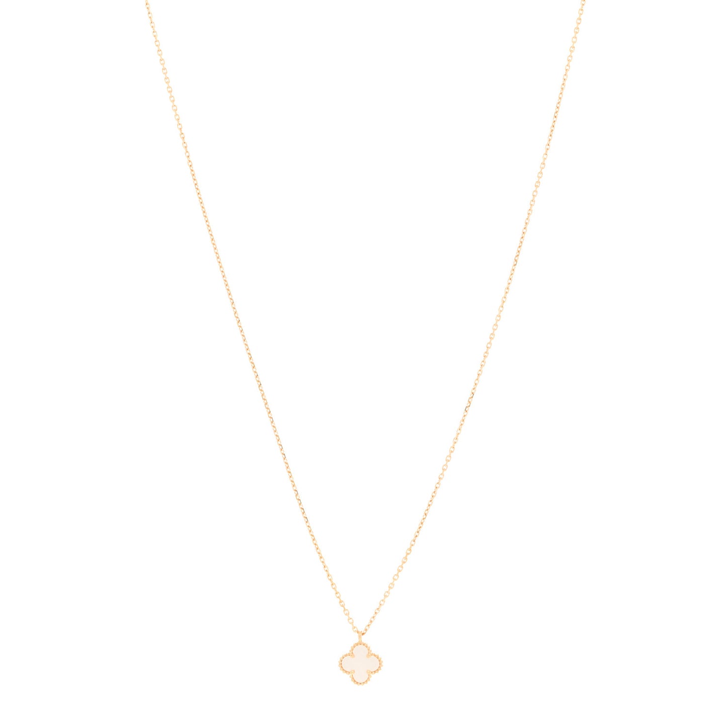18K Yellow Gold Mother of Pearl Sweet Alhambra Pendant Necklace