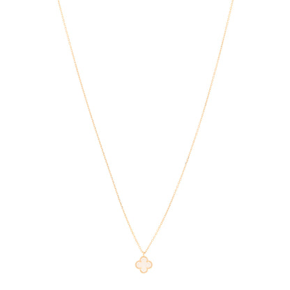 Van Cleef & Arpels 18K Yellow Gold Mother of Pearl Sweet Alhambra Pendant Necklace 1 of 6