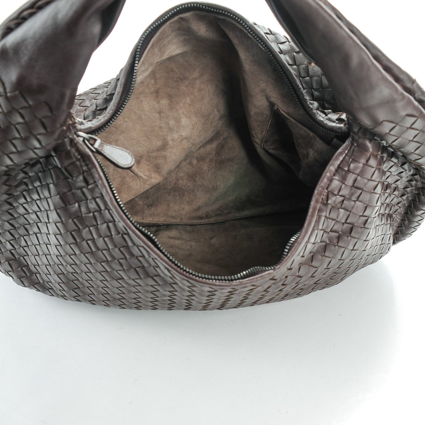 Nappa Intrecciato Large Belly Veneta Hobo Ebano