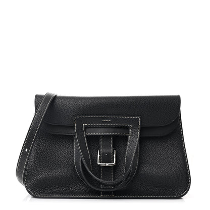 Hermes Taurillon Clemence Halzan 31 GM Black 1 of 12