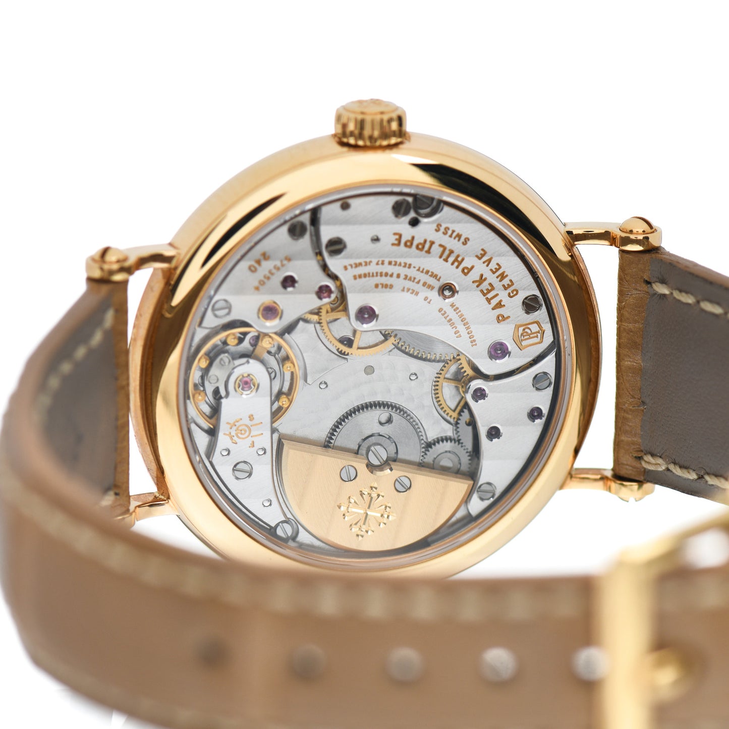 18K Rose Gold Alligator 34.6mm Calatrava Automatic Watch 7200R-001