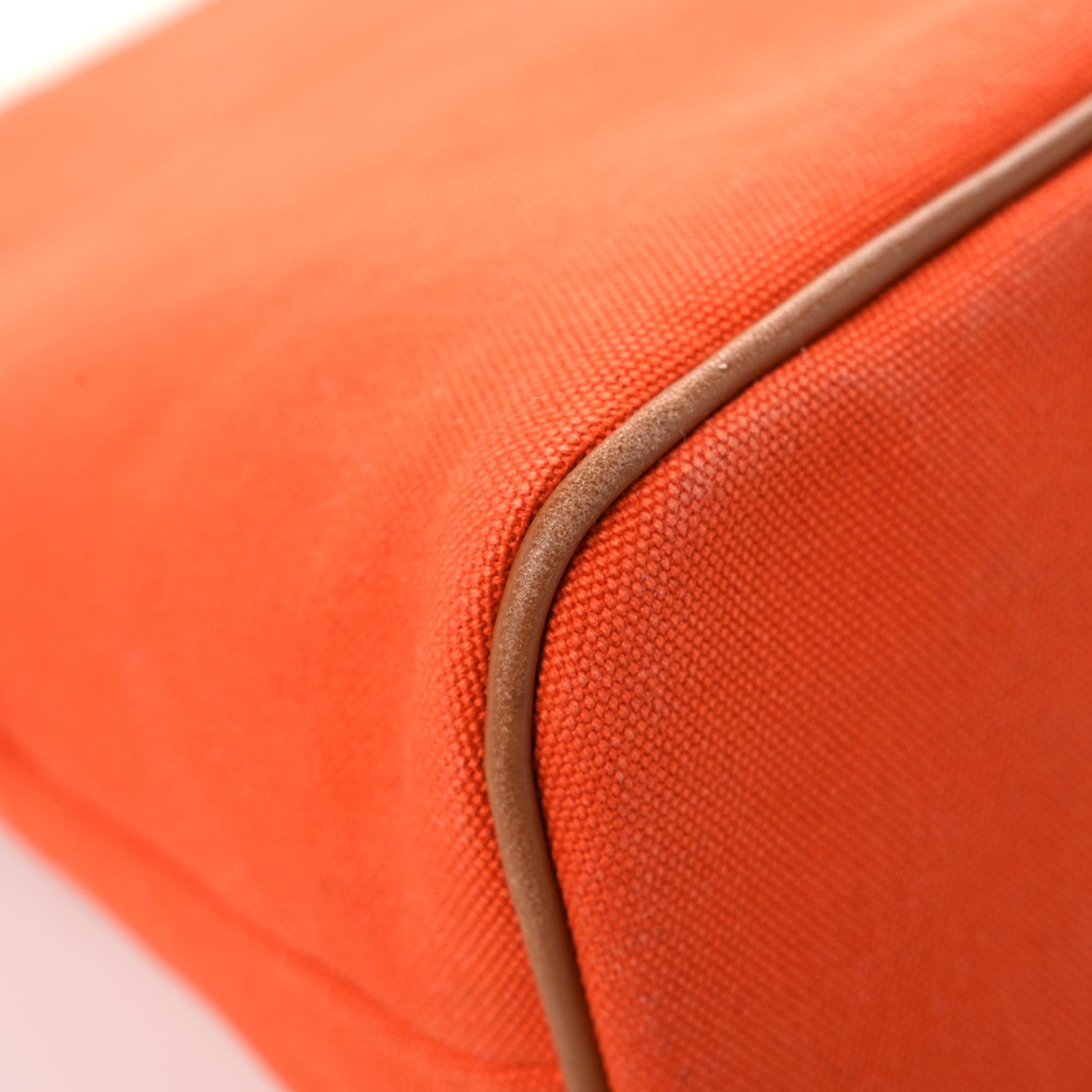 Hermes Cotton Canvas Bolide Travel Cosmetic Pouch Orange 10 of 14