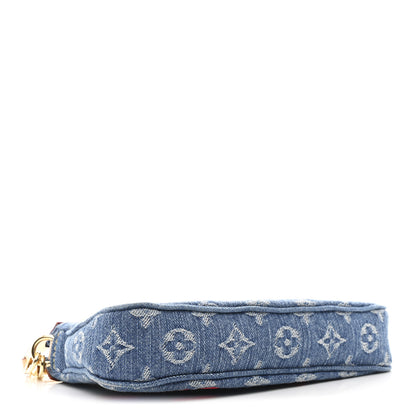 Louis Vuitton LV X TM Monogram Denim Cerises Pochette Accessories Blue 4 of 11