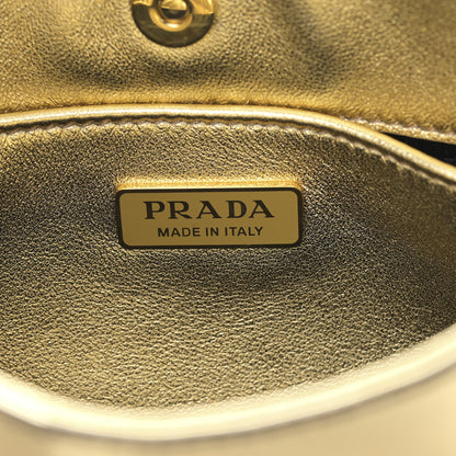 Prada Spazzolato Cleo Adjustable Strap Shoulder Bag Platino 6 of 8