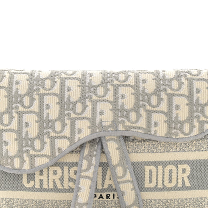 Christian Dior Oblique Slim Saddle Pouch Grey 8 of 11