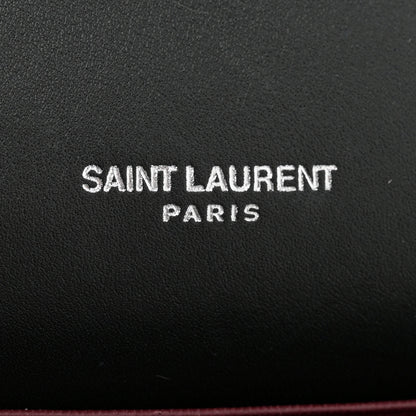 Saint Laurent Calfskin Lizard Embossed Monogram Cassandra Chain Wallet Black 6 of 11