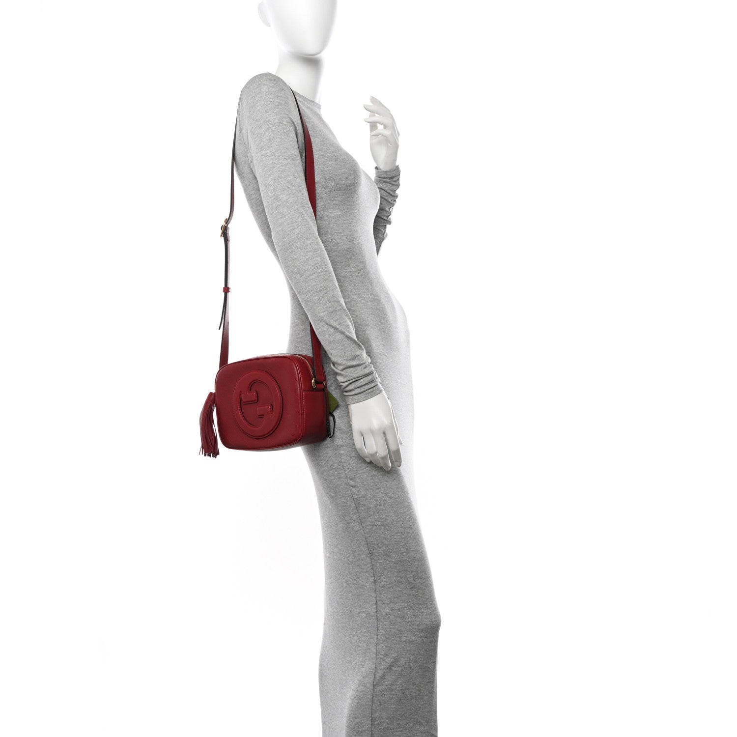 Gucci Sakai Be Green Calfskin Diagonal Stitched Small Blondie Shoulder Bag Rosso 2 of 11