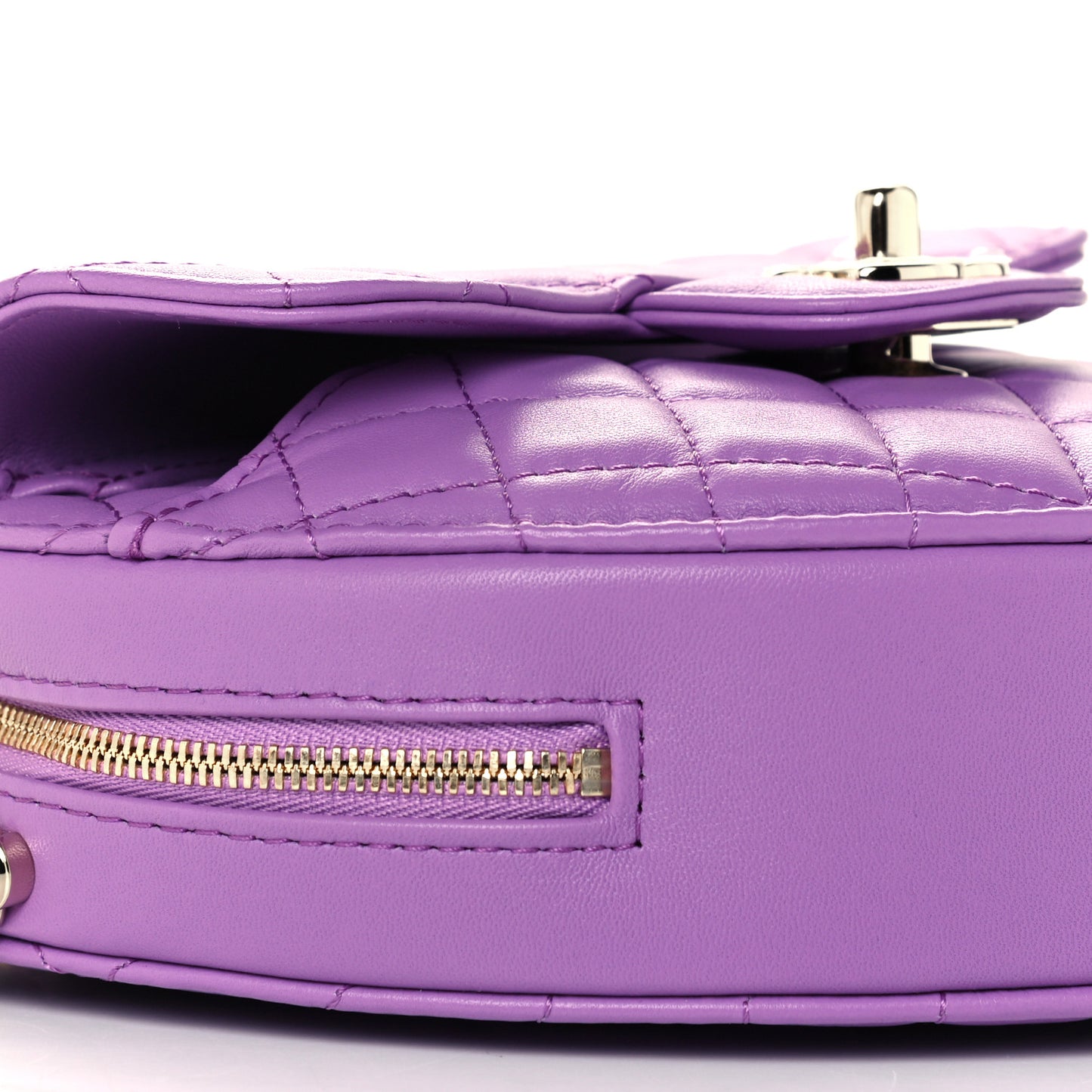 Lambskin Quilted CC In Love Heart Bag Purple
